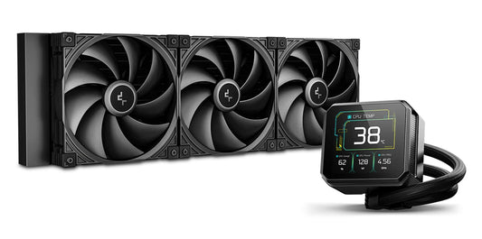 DeepCool SPARTACUS 420 Fully Customisable 6th Gen Liquid Cooler, Thick Tracking Balancing Fans, 3.4' IPS LCD R-SPT420-BKDSMP-G-1