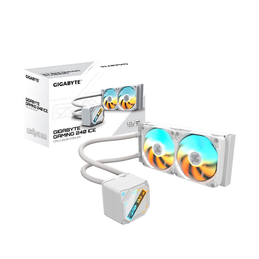 GIGABYTE GAMING 240 ICE all-in-one liquid cooler, Intel 1851 / 1700 / 115X / 1200, AMD AM5 / AM4, Color ICE GP-GIGABYTE GME 240I