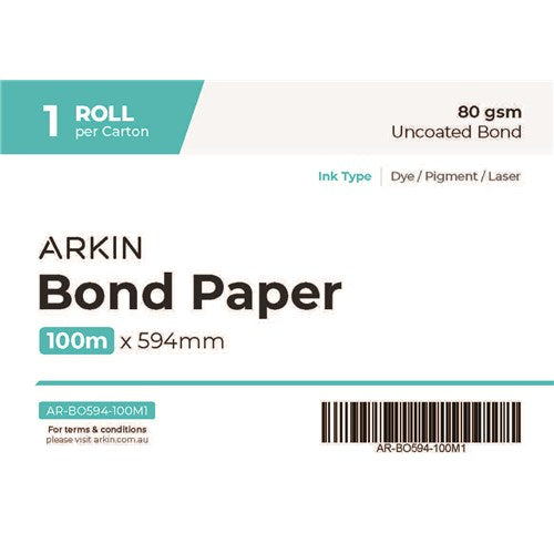 Arkin BOND PAPER 80GSM - 594MM X 100M 1 ROLL/CTN 200649