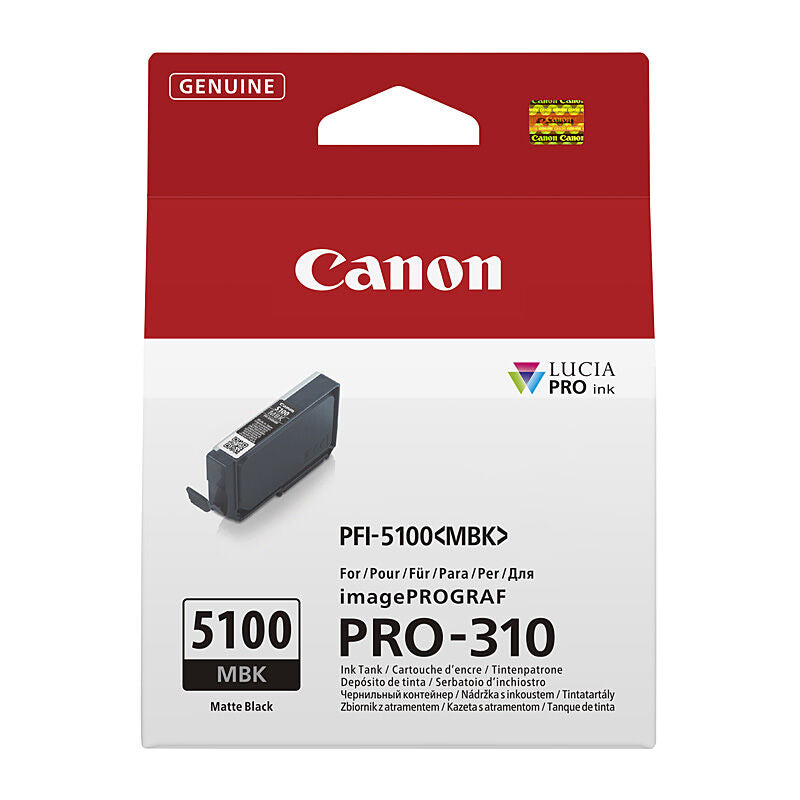 Canon PFI5100 Mat Black Ink Cartridge 14.4ml - PFI-5100 MBK