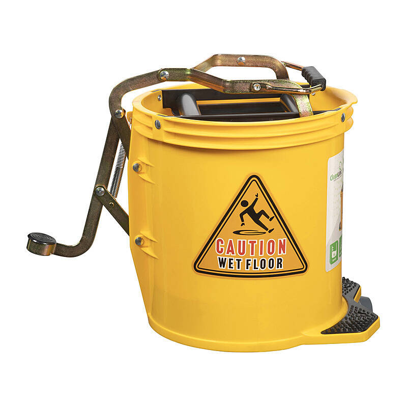 Cleanlink H/Duty Mop Bucket Metal Wringer 16L Ylw  - 12001