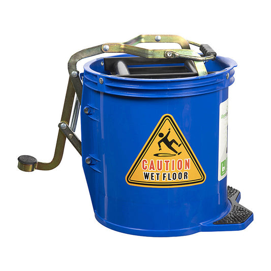 Cleanlink H/Duty Mop Bucket Metal Wringer 16L Blue  - 12004CM