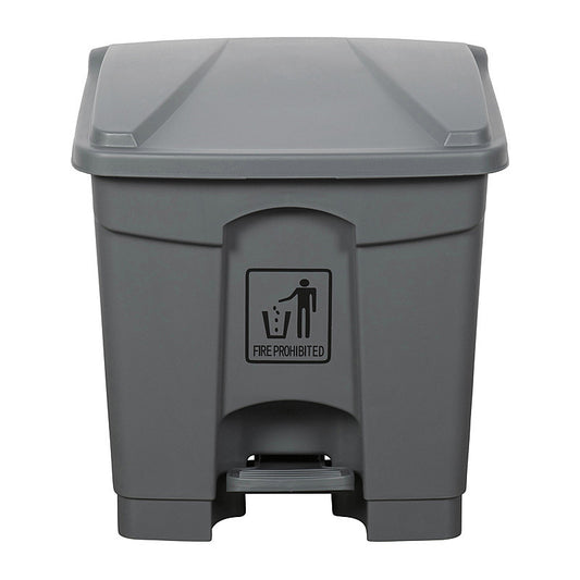 Cleanlink Rubbish Bin With Pedal Lid 30L Grey  - 12057