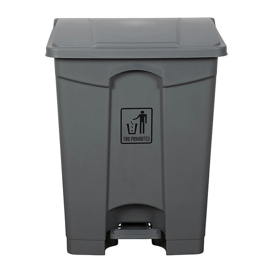 Cleanlink Rubbish Bin With Pedal Lid 68L Grey  - 12061