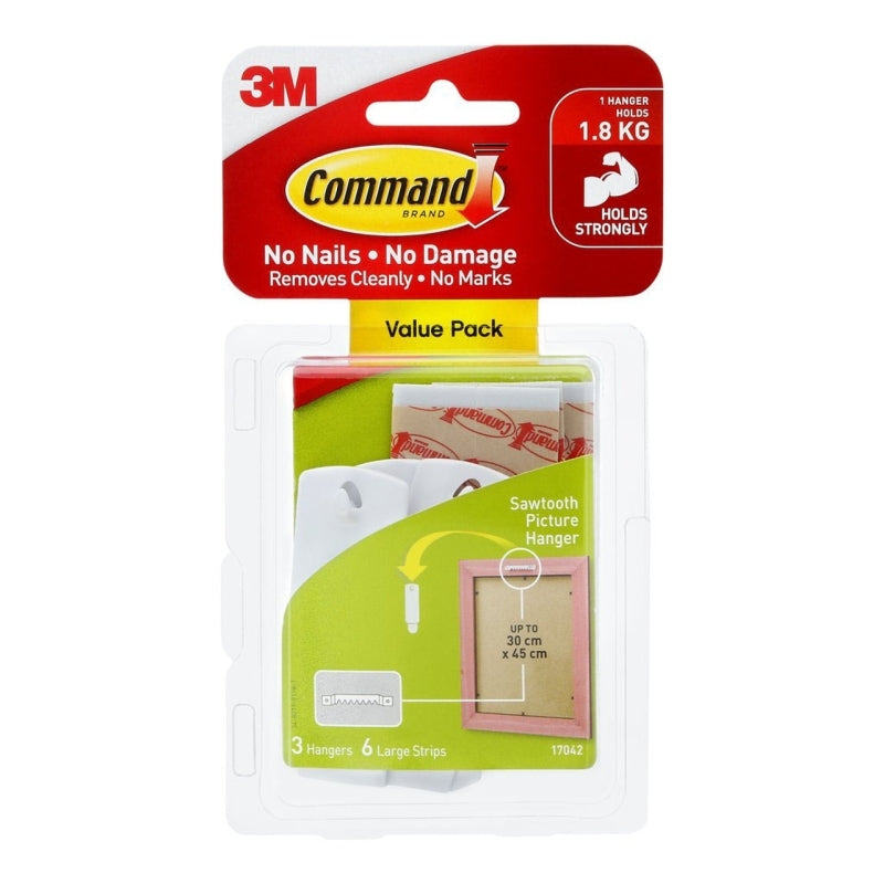 Command 17042 Sawtooth Picture Hanger Value 3-Pack - Box of 4  - 7100337237