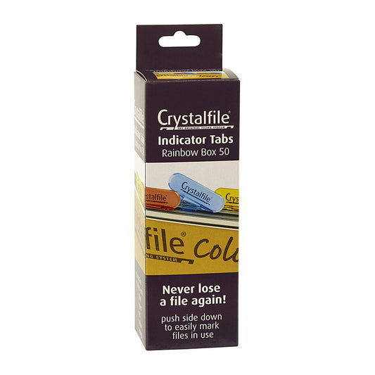 Crystalfile Rainbow Tabs Pk50  - 11365C