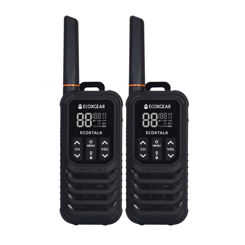 ECOXTALK EXG200 2-Watt IP67 Handheld UHF Radio Twin Pack (13km)  - EXG200-2PK