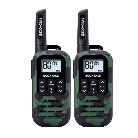 ECOXTALK EXG50 500mW Compact Handheld UHF Radio Twin Pack - Green Camo (3km)  - EXG50-2PKC
