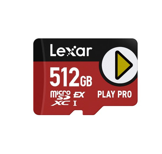 Lexar PLAY PRO microSDXC Express Card 512GB, microSDXC, high performance, microSD Express, up to 900MB/s read and 600MB/s write LMSXPS0512G-BNNNG
