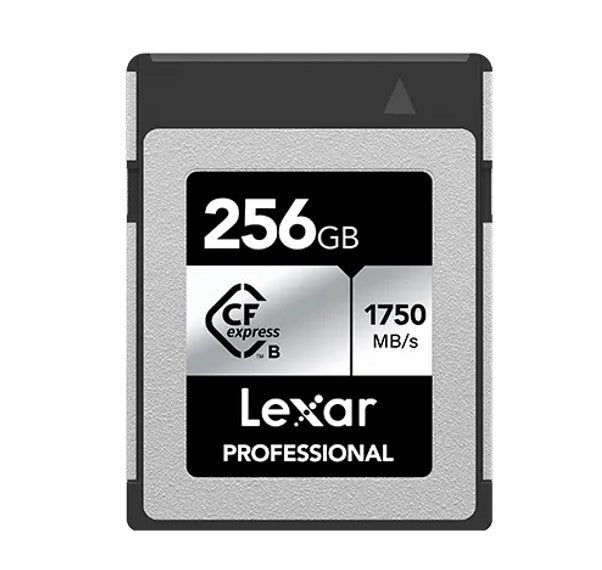 Lexar Professional CFexpress Type B card Silver Series 256GB Up to 1750MB/s read, up to 1300MB/s write, minimum sustained write speed 480MB/s1 LCXEXSL256G-RNENG