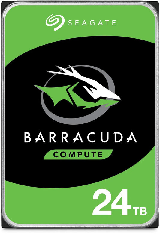 Seagate 24TB 3.5' Barracuda, SATA 6Gb/s, CMR, 7200RPM, 512MB Cache, 512e, HDD, 2 Years Warranty ST24000DM001