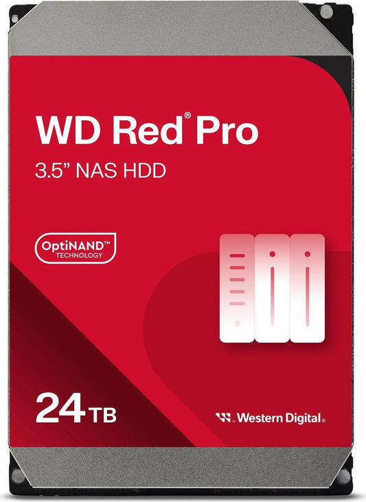 Western Digital WDRed Pro NAS Hard Drive - 24TB 3.5' 287MB/s 7200 RPM 512MB SATA HD 5yrs warranty WD240KFGX