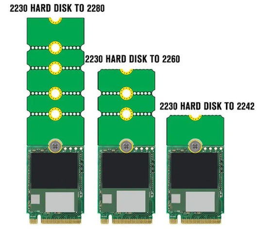 NGFF M.2 SSD Solid State Drive Adapter Converter from 2230 to 2242 2280 Transfer Expansion Bracket Extension Rack Board Riser Card for Crucial M2400 NGFFM2