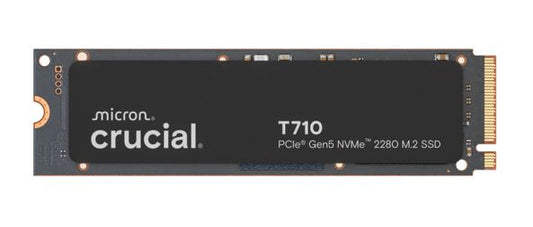 Crucial T710 1TB PCIe Gen5 NVMe 2280 SSD - 14900/13700 MB/s R/W 600TBW 2.2M IOPs 1.5M hrs MTTF with DirectStorage for Intel & AMD 5yrs CT1000T710SSD8