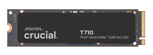 Crucial T710 2TB PCIe Gen5 NVMe 2280 SSD - 14500/13800 MB/s R/W 1200TBW 2.3M IOPs 1.5M hrs MTTF with DirectStorage for Intel & AMD 5yrs CT2000T710SSD8