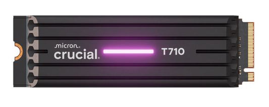 Crucial T710 2TB PCIe Gen5 NVMe 2280 SSD w Heatsink - 14500/13800 MB/s R/W 1200TBW 2.3M IOPs 1.5M hrs MTTF with DirectStorage for Intel & AMD 5yrs CT2000T710SSD5