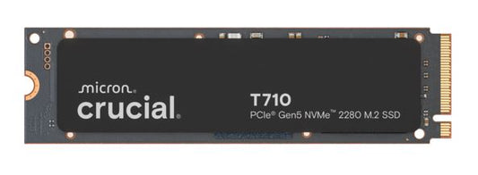Crucial T710 4TB PCIe Gen5 NVMe 2280 SSD - 14500/13800 MB/s R/W 2400TBW 2.3M IOPs 1.5M hrs MTTF with DirectStorage for Intel & AMD 5yrs CT4000T710SSD8