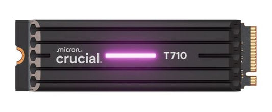 Crucial T710 4TB PCIe Gen5 NVMe 2280 SSD w Heatsink - 14500/13800 MB/s R/W 2400TBW 2.3M IOPs 1.5M hrs MTTF with DirectStorage for Intel & AMD 5yrs CT4000T710SSD5