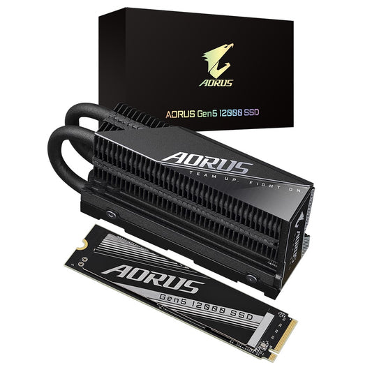 Gigabyte AORUS Gen5 12000 SSD 2TB, PCIe 5.0 x4, NVMe 2.0, Sequential Read Speed : up to 12, 400 MB/s, Sequential Write speed up to 11, 800 MB/s AG512K2TB M2 2TB