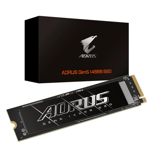 Gigabyte AORUS Gen5 14000 SSD 4TB PCIe5x4 NVMe2.0 M.2 2280 3D TLC LPDDR4 8GB 14100/12600MB/s 80x22x3.5mm MTBF1.6M 11.5W 5yr/3000TBW SSD AG514K4TB M2 4TB