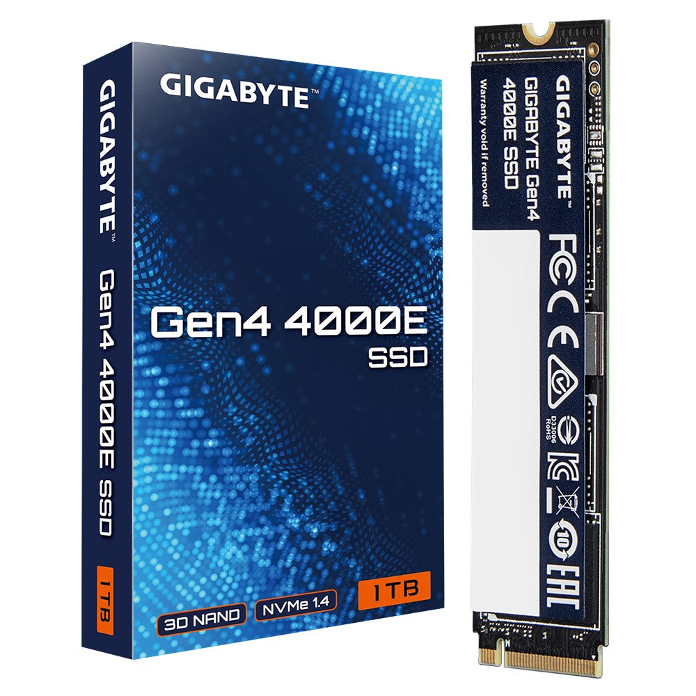 GIGABYTE Gen4 4000E SSD 1TB, PCI Express 4.0x4, M.2, 1000GB, Up to 4000 MB/s, 3900 MB/s, MTBF 1.5M hours, 3 y Warranty SSD G440E1TB M2 1TB