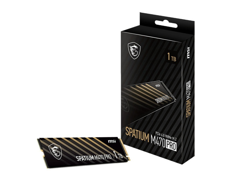 MSI SPATIUM M470 PRO PCIe 4.0 NVMe M.2 1TB SSD, Sequential Read up to 6000MB/s, Sequential Write up to 5000MB/s, 640 TBW, 5 Year Warranty FOR CC SPATIUM M470 PRO PCIe 4.0 NVMe M.2 1TB