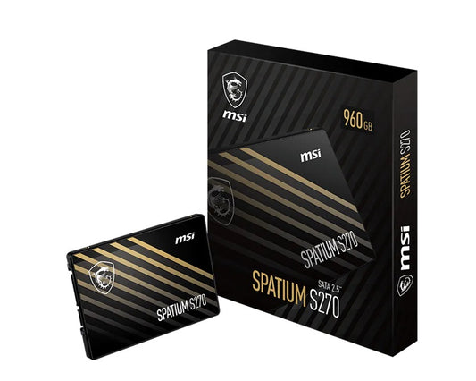 MSI SPATIUM S270 SATA 2.5' 960GB, PHISON S11, 3D NAND, SATA III 6Gbps, Sequential Read up to 500MB/s, Sequential Write up to 450MB/s, 250 TBW, 5Y WTY SPATIUM S270 SATA 2.5  960GB