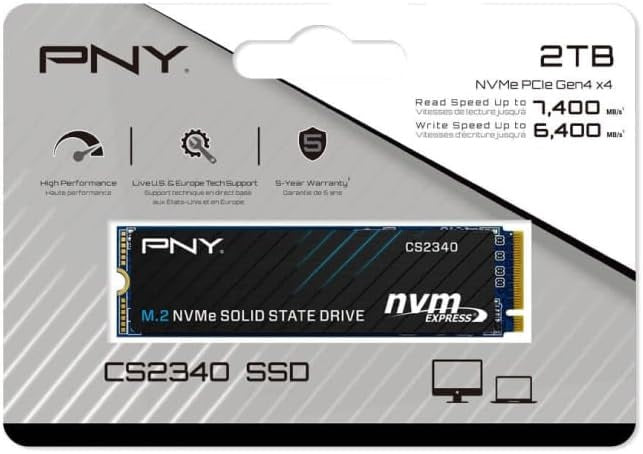 PNY CS2340 2TB M280CS2340-2TB-TB 7, 400 MB/s (Read), 6, 400 MB/s (Write) M280CS2340-2TB-TB