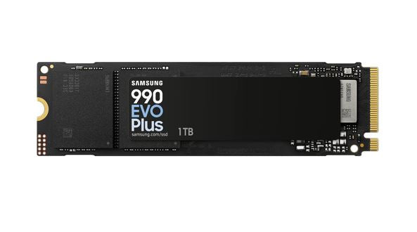 Samsung 990 EVO Plus 1TB PCIe Gen5 NVMe SSD 7150MB/s 6300MB/s R/W 850K/1350K IOPS 600TBW 1.5M hrs V-NAND TLC AES 256-bit Encryption 5yr wty MZ-V9S1T0BW