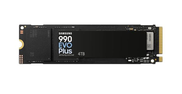Samsung 990 EVO Plus 4TB PCIe Gen5 NVMe SSD 7250MB/s 6300MB/s R/W 1050K/1400K IOPS 2400TBW 1.5M hrs V-NAND TLC AES 256-bit Encryption 5yr wty MZ-V9S4T0BW