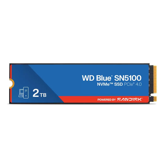 Sandisk WD Blue SN5100 NVMe SSD - 2TB, M.2 2280, PCIe Gen4, Read 7100MB/s, Write 6700MB/s, 1000K/1300K IOPS, TBW 900, 5yr Warranty WDS200T5B0E-00CPE0