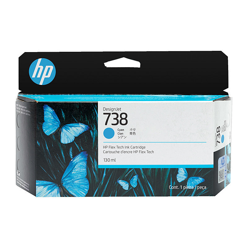 HP #738 130ml Cyan Ink 498N5A Cyan - 498N5A