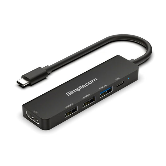 Simplecom CHT550 USB-C 5-in-1 Multiport Docking Station with USB Hub PD HDMI 2.0 4K@60Hz CHT550