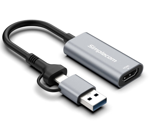 Simplecom DA306C USB 3.0 and USB-C to HDMI Video Card Adapter Full HD 1080p DA306C