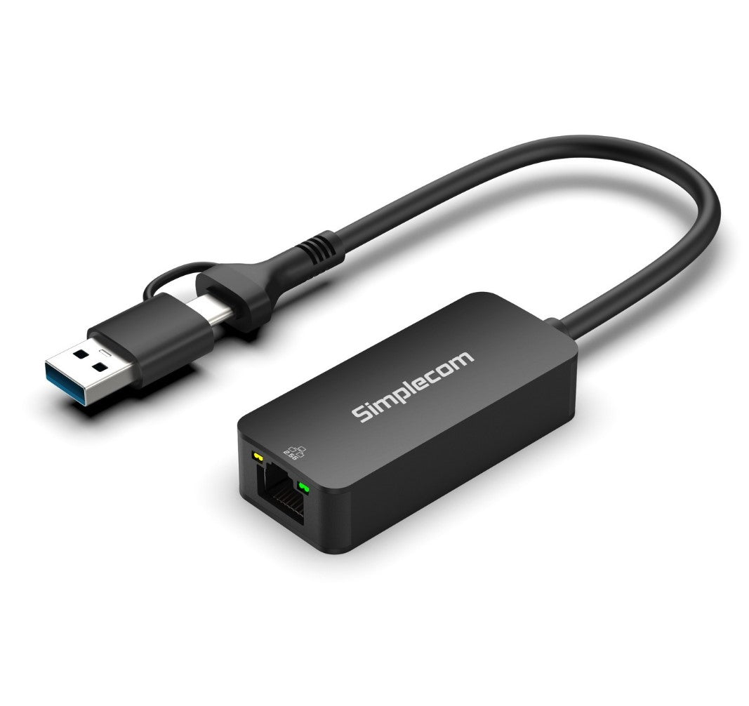 Simplecom NU405C SuperSpeed USB-C and USB-A to 2.5G Ethernet Network Adapter 2.5Gbps LAN NU405C