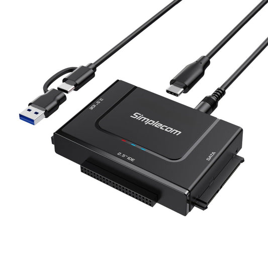 Simplecom SA492C SuperSpeed USB to 2.5', 3.5' & 5.25' SATA/IDE Adapter with Power Supply SA492C