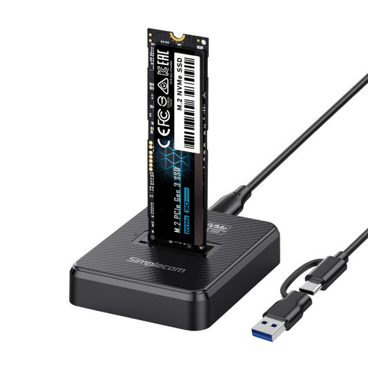 Simplecom SD511 M.2 SSD Docking Station NVMe and SATA Dual Protocol USB 3.2 Gen 2 10Gbps USB-C interface compliant with USB 3.2 Gen 2 standard SD511