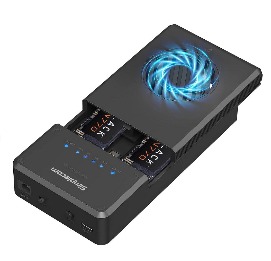 Simpletech Ssd Simplecom SD560 Dual Bay NVMe M.2 SSD Enclosure Offline Clone Docking ...