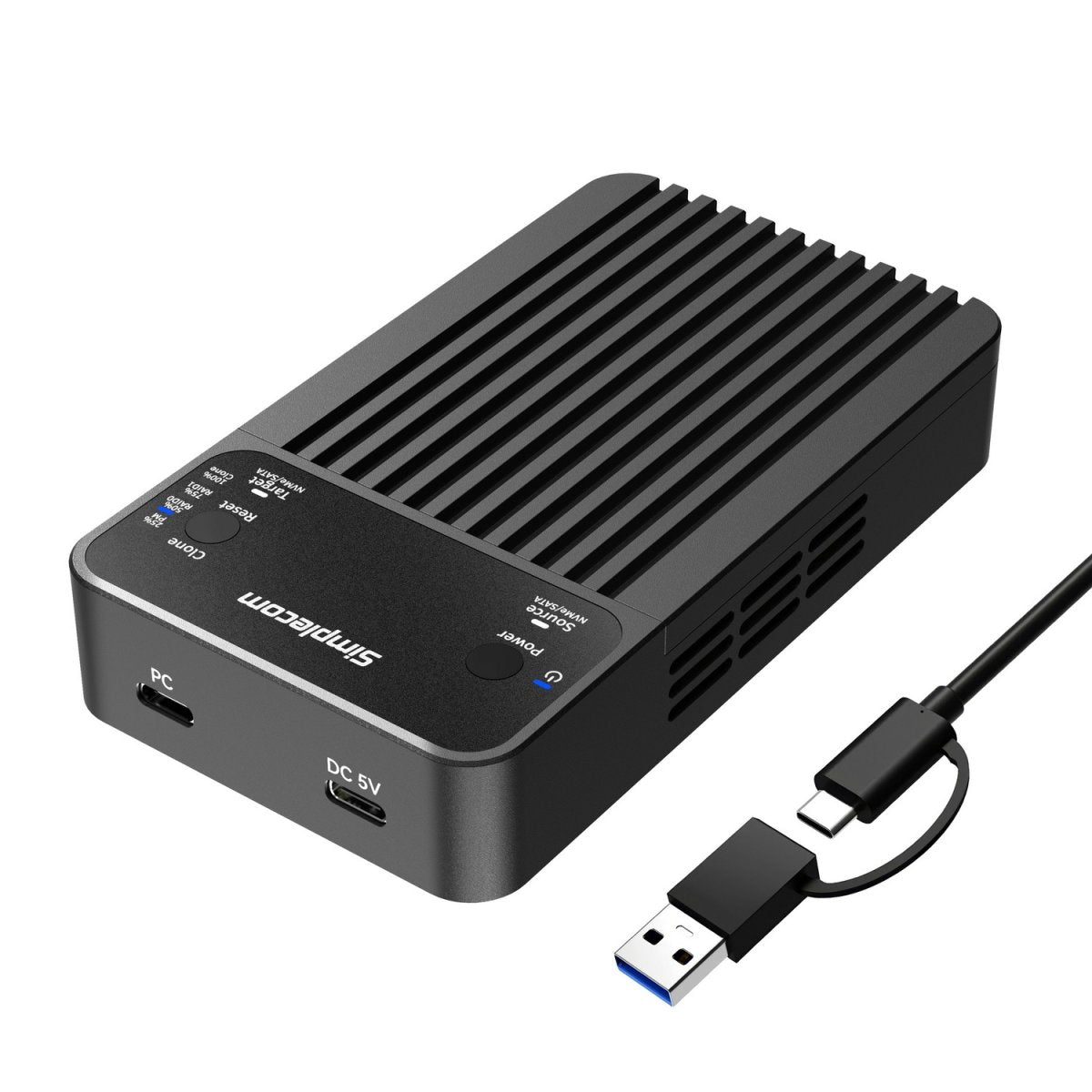 Simplecom SD562 Dual-Bay NVMe/SATA M.2 SSD RAID Enclosure with Offline Clone SD562