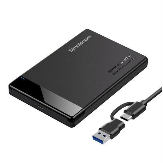 Simplecom SE109 Tool-free 2.5' SATA HDD SSD to USB-C Enclosure USB 3.2 Gen 1 Compatible with 7mm and 9.5mm laptop 2.5' SATA HDD/SSD SE109