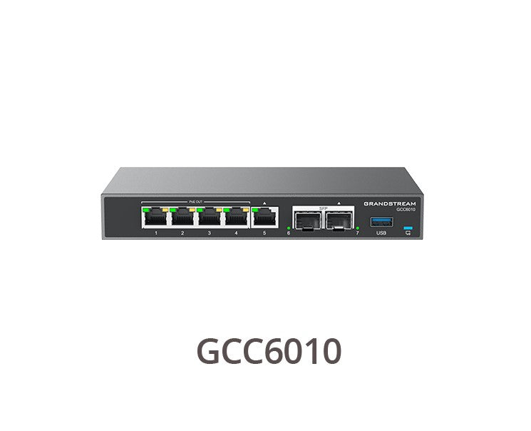 Grandstream GCC6000 Built-in IPPBX, all-in-one enterprise networking, next-generation firewall, Quad-core ARM CA53, 2.0 GHz GCC6010