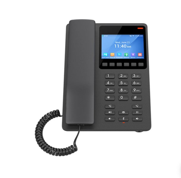 Grandstream GHP631W Desktop Hotel Phone, 3.5' Color LCD, PoE, Dual-band WiFi 6, Black GHP631W