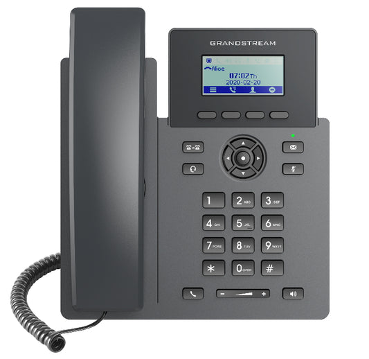Grandstream GRP2601P Carrier Grade 2 Line IP Phone, 2 SIP Accounts, 2.2' LCD, 132x48 Screen, HD Audio, Powerable Via POE, 5 way Conference, 1Yr W GRP2601P