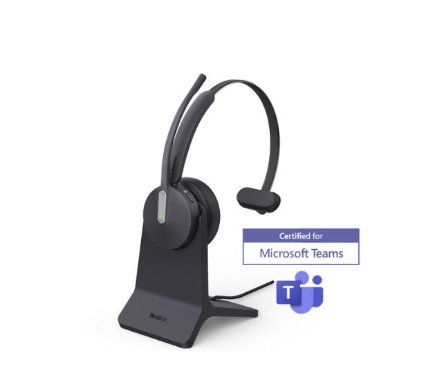 Yealink BH70 Bluetooth Wireless Mono Headset with Stand Teams USB-C/A, 3mic noise cancellation up to 35h Talk time BT51 C Dongle with Type A Adapter BH70-M-CH-MS-C/A