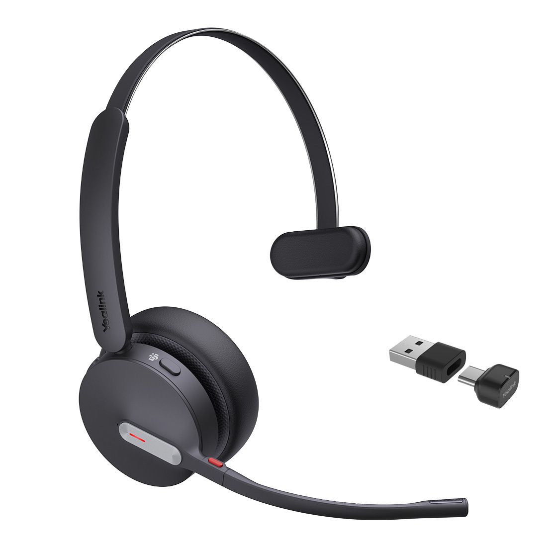 Yealink BH70 Bluetooth Wireless Mono Headset Microsoft Teams, 3 mic noise cancellation Talk time up to 35h BT51 C Dongle with Type A Adaper BH70-M-MS-C/A