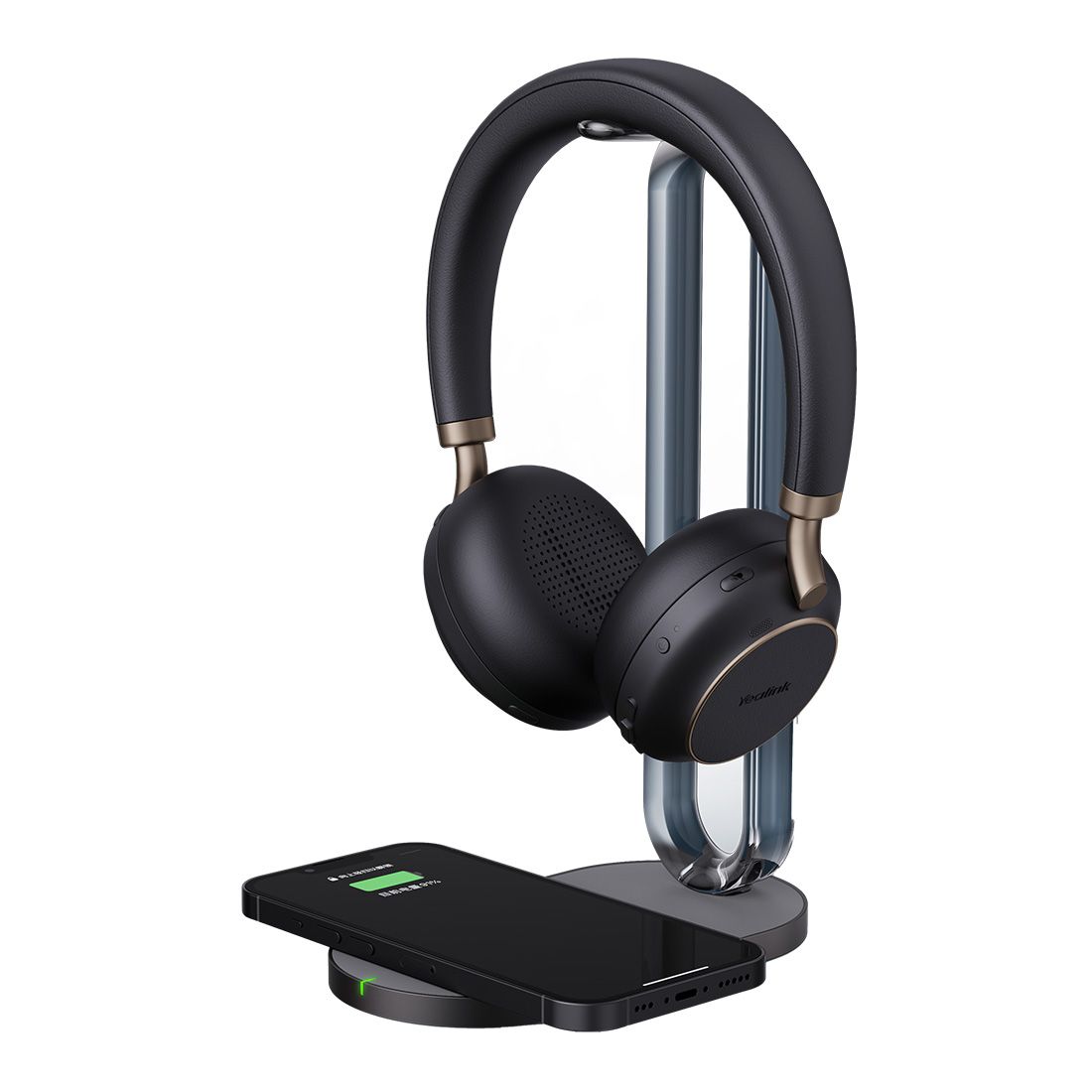 Yealink BH76 Plus with Charging Stand Teams Black USB-C/A Bluetooth Stereo Headset, 5Mic Beamforming Noise Cancellation Talk time up to 35h BH76-P-CH-MS-C/A