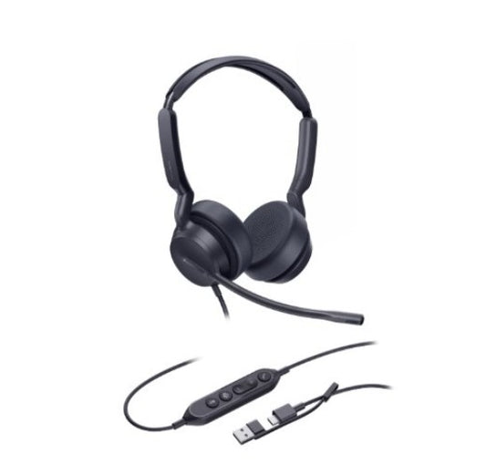 *LS Yealink UH42SE Dual UC USB-C/A, USB Wired Headset, Noise-Canceling Microphone, Leather Ear Cushions Control UH42-SE-D-UC-C/A