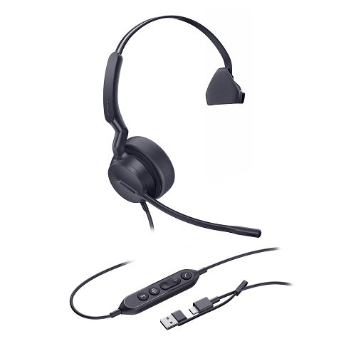 *LS Yealink UH42SE Mono Teams USB-C/A Microsoft Certified Teams USB Wired Headset, Noise-Canceling Microphone, Leather Ear Cushions Control UH42-SE-M-MS-C/A
