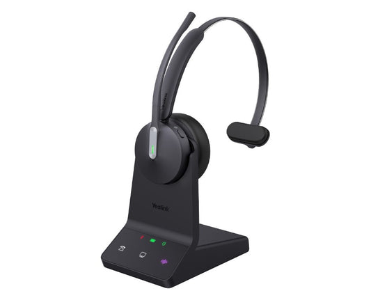 Yealink WH64 Mono Teams DECT Wireless Headset, DECT & Bluetooth Hybrid Wireless Technology, 3-Mic Noise Cancellation, Charging Stands, Teams WH64 Mono Teams