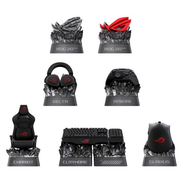 ASUS ROG Keycap Mystery Box Edition 20, Collectible Mechanical Keycap, Cross-Switch Compatible, Random ROG Design, Obsidian Finish, Display-Ready ROG KEYCAP MYSTERY BOX EDITION 20